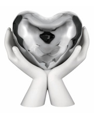 Scultura Mani Cuore argento...